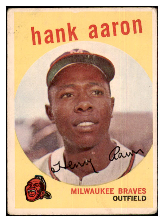 1959 Topps Baseball #380 Hank Aaron Braves VG 439172