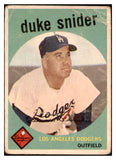 1959 Topps Baseball #020 Duke Snider Dodgers Fair 439190