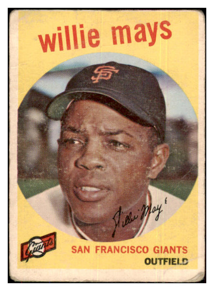 1959 Topps Baseball #050 Willie Mays Giants Good 439210