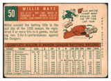 1959 Topps Baseball #050 Willie Mays Giants Good 439210