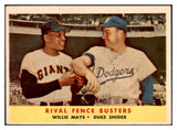 1958 Topps Baseball #436 Willie Mays Duke Snider VG-EX 439218