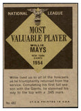 1961 Topps Baseball #482 Willie Mays MVP Giants EX-MT 439273