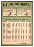 1967 Topps Baseball #166 Eddie Mathews Astros VG 439307