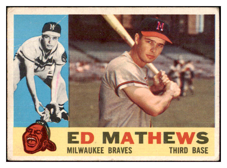 1960 Topps Baseball #420 Eddie Mathews Braves VG 439449