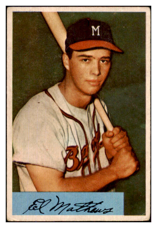 1954 Bowman Baseball #064 Eddie Mathews Braves VG/VG-EX 439529