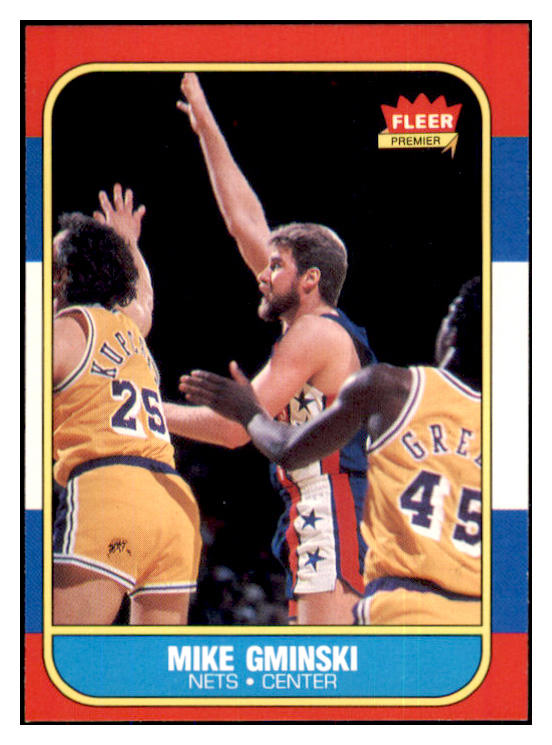 1986 Fleer Basketball #038 Mike Gminski Nets NR-MT 439561