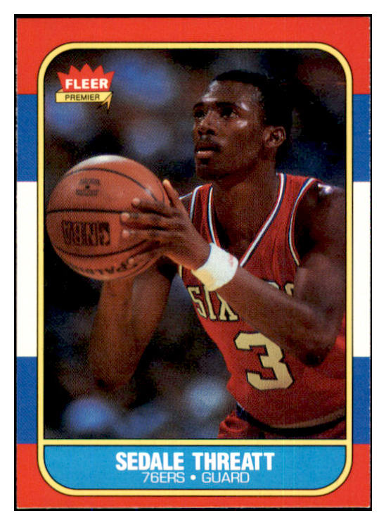 1986 Fleer Basketball #112 Sedale Threatt 76ers NR-MT 439621