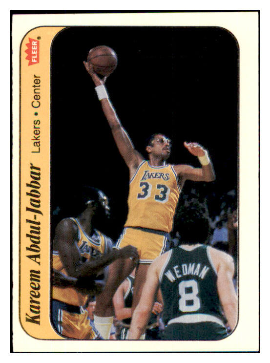 1986 Fleer Basketball Stickers #001 Kareem Abdul Jabbar Lakers NR-MT 439641