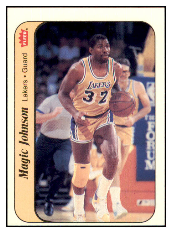1986 Fleer Basketball Stickers #007 Magic Johnson Lakers EX-MT 439646