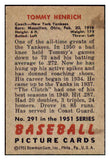 1951 Bowman Baseball #291 Tommy Henrich Yankees EX 439675