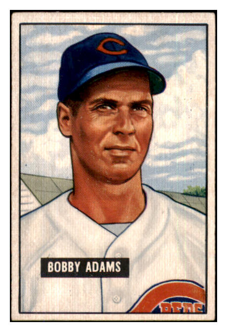 1951 Bowman Baseball #288 Bobby Adams Reds EX-MT 439676