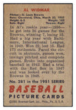 1951 Bowman Baseball #281 Al Widmar Browns EX-MT 439682
