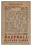 1951 Bowman Baseball #263 Howie Pollet Pirates EX-MT 439689