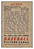 1951 Bowman Baseball #209 Ken Wood Browns EX-MT 439713