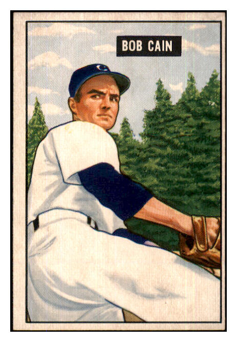 1951 Bowman Baseball #197 Bob Cain Tigers EX-MT 439718