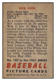 1951 Bowman Baseball #197 Bob Cain Tigers EX-MT 439718
