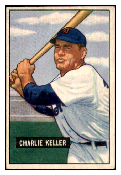 1951 Bowman Baseball #177 Charlie Keller Tigers EX-MT 439727