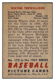 1951 Bowman Baseball #175 Wayne Terwilliger Cubs EX-MT 439730