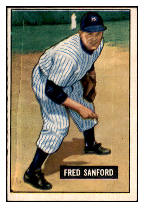 1951 Bowman Baseball #145 Fred Sanford Yankees EX-MT 439748