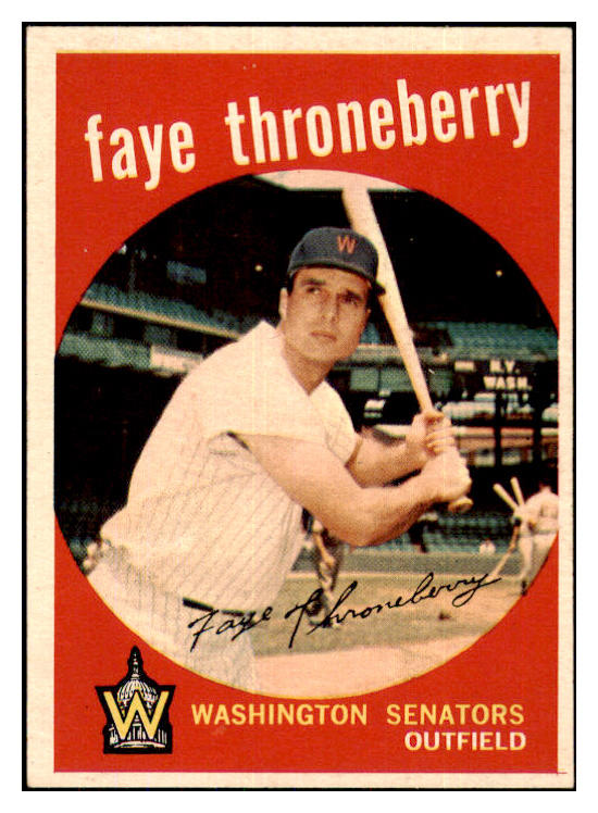 1959 Topps Baseball #534 Faye Throneberry Senators EX-MT 440016
