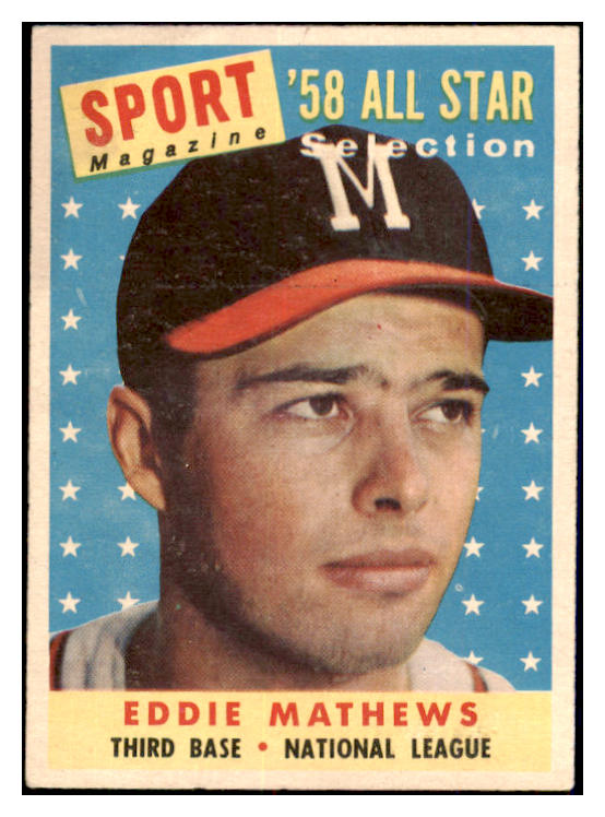 1958 Topps Baseball #480 Eddie Mathews A.S. Braves EX+/EX-MT 440055