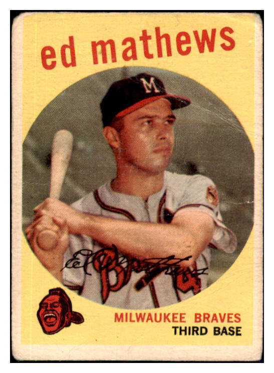 1959 Topps Baseball #450 Eddie Mathews Braves Poor 440106