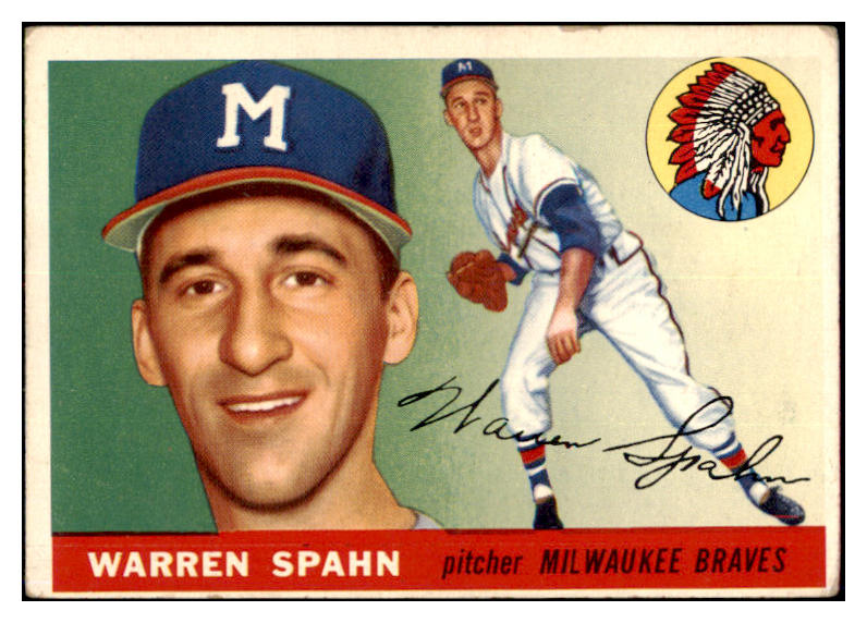 1955 Topps Baseball #031 Warren Spahn Braves VG 440197