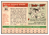 1955 Topps Baseball #031 Warren Spahn Braves VG 440197