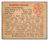 1950 Bowman Baseball #136 Warren Rosar Red Sox EX-MT 440211