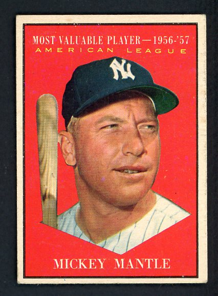 1961 Topps Baseball #475 Mickey Mantle MVP Yankees EX 440235