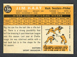 1960 Topps Baseball #136 Jim Kaat Senators EX-MT 440236