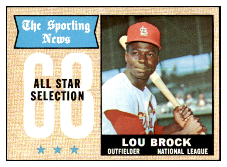 1968 Topps Baseball #372 Lou Brock A.S. Cardinals EX-MT/NR-MT 440254