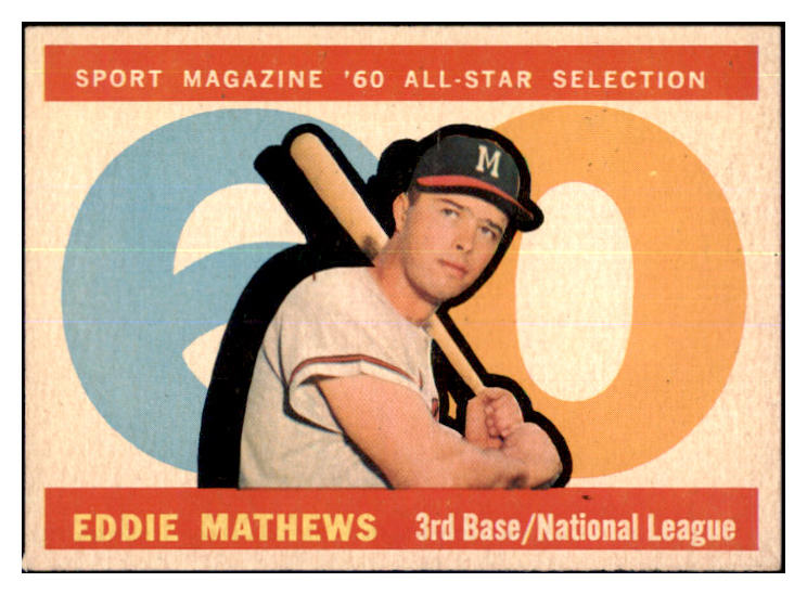 1960 Topps Baseball #558 Eddie Mathews A.S. Braves EX+/EX-MT 440274