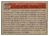 1957 Topps Baseball #400 Roy Campanella Duke Snider Gil Hodges EX-MT 440298