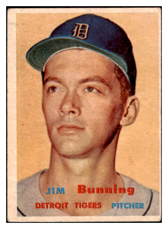 1957 Topps Baseball #338 Jim Bunning Tigers VG-EX 440309