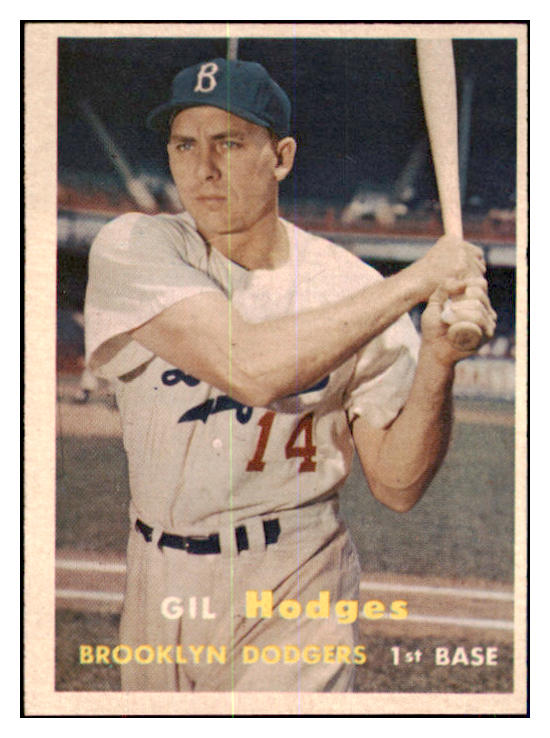 1957 Topps Baseball #080 Gil Hodges Dodgers EX-MT 440355