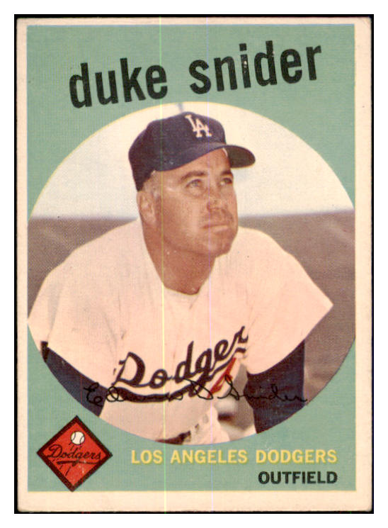 1959 Topps Baseball #020 Duke Snider Dodgers EX+/EX-MT 440364