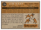 1960 Topps Baseball #136 Jim Kaat Senators EX+/EX-MT 440461