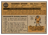 1960 Topps Baseball #445 Warren Spahn Braves EX-MT/NR-MT 440479