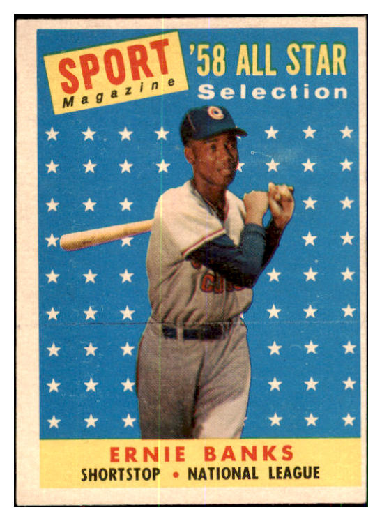 1958 Topps Baseball #482 Ernie Banks A.S. Cubs EX 440557