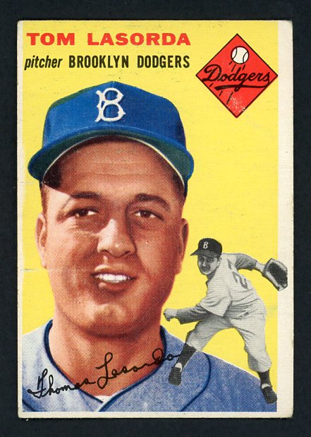 1954 Topps Baseball #132 Tom Lasorda Dodgers VG-EX 440688