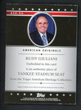 2009 Topps American Heritage AHR-RG Rudy Giuliani Yankees 441009