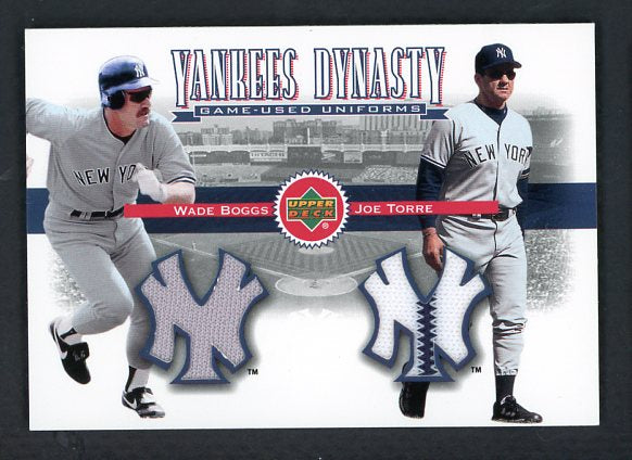 2001 UD Yankees Dynasty YJ-BT Wade Boggs/Joe Torre 441060