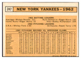 1963 Topps Baseball #247 New York Yankees Team EX-MT/NR-MT 441213