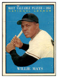 1961 Topps Baseball #482 Willie Mays MVP Giants EX 441294