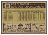 1961 Topps Baseball #388 Roberto Clemente Pirates VG-EX 441297