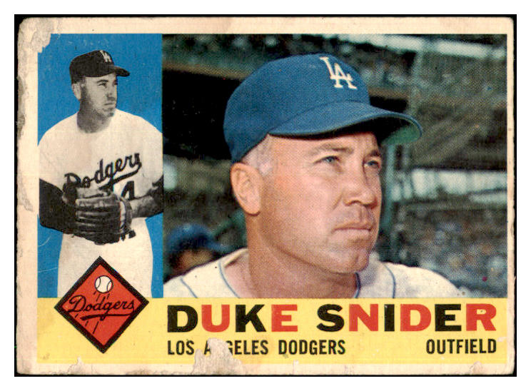 1960 Topps Baseball #493 Duke Snider Dodgers Poor 441384