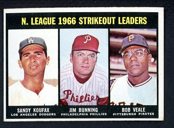 1967 Topps Baseball #238 N.L. Strike Out Leaders Sandy Koufax EX-MT 441440