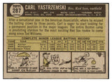 1961 Topps Baseball #287 Carl Yastrzemski Red Sox EX-MT back oc 441511 Kit Young Cards