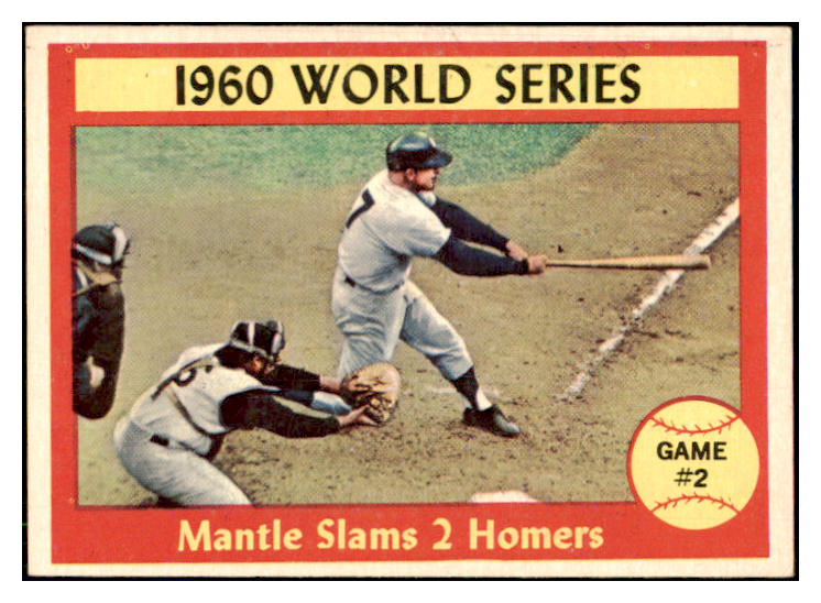 1961 Topps Baseball #307 World Series Game 2 Mickey Mantle EX-MT 441512 Kit Young Cards